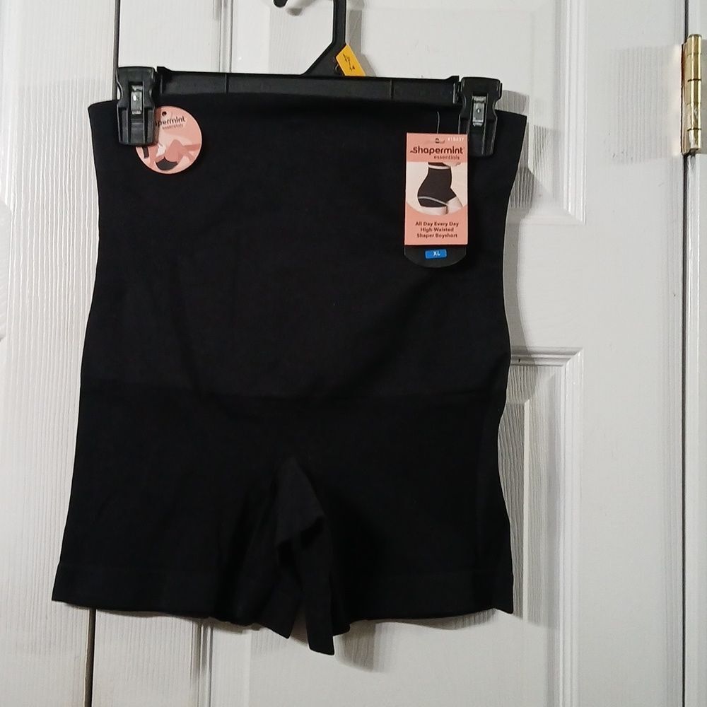 Shapermint Essentials Black High-Waisted Shapewear BoyShorts Sz XL NWT